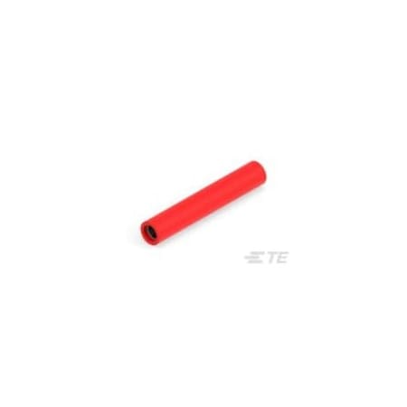 Te Connectivity Butt Splice Wire Connector, 16 AWG Max, Red, Vinyl Insulation 34243